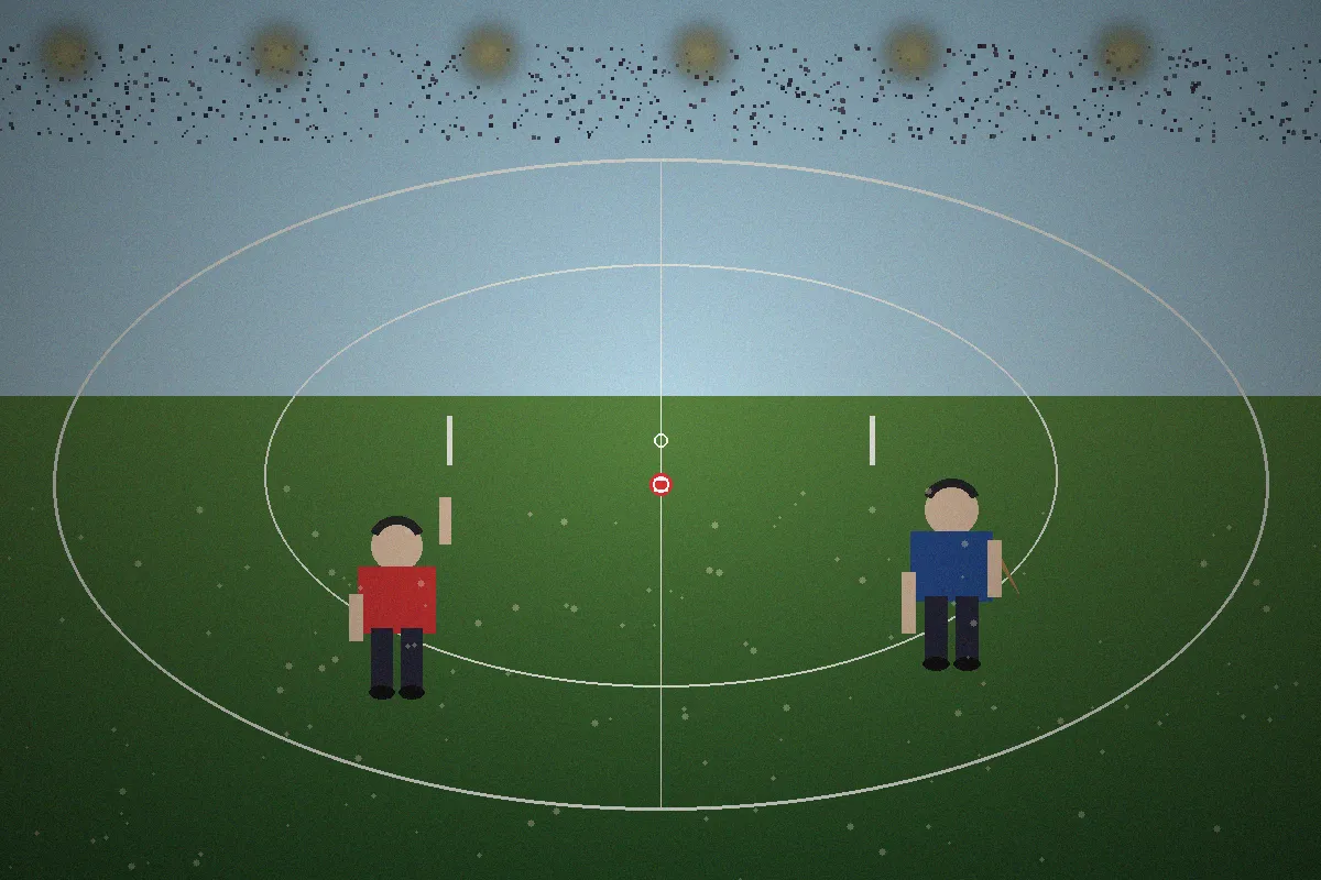 Cricket hub — dusk stadium scene with batsman at the crease